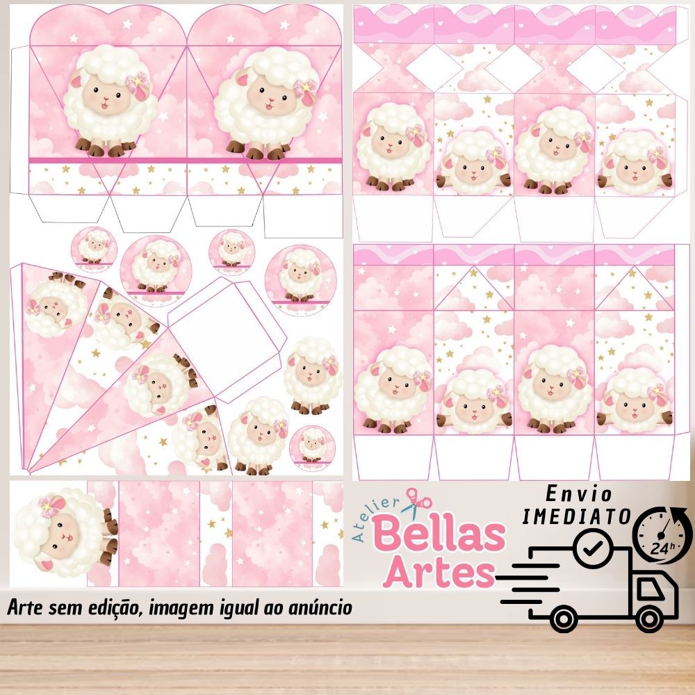 KIT LEMBRANCINHAS OVELHINHA ROSA COM 80/160 ITENS (sem nome) - ENVIO 24H em Oferta na Shopee