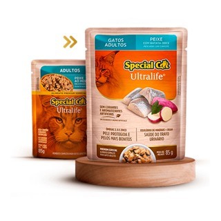 Detalhes do Racao Special Cat Sache Gatos Adultos Peixe 85g