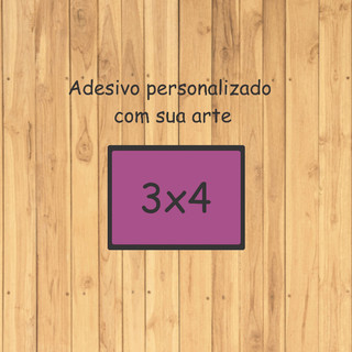 Adesivo retangular 3x4 cm - Com sua arte