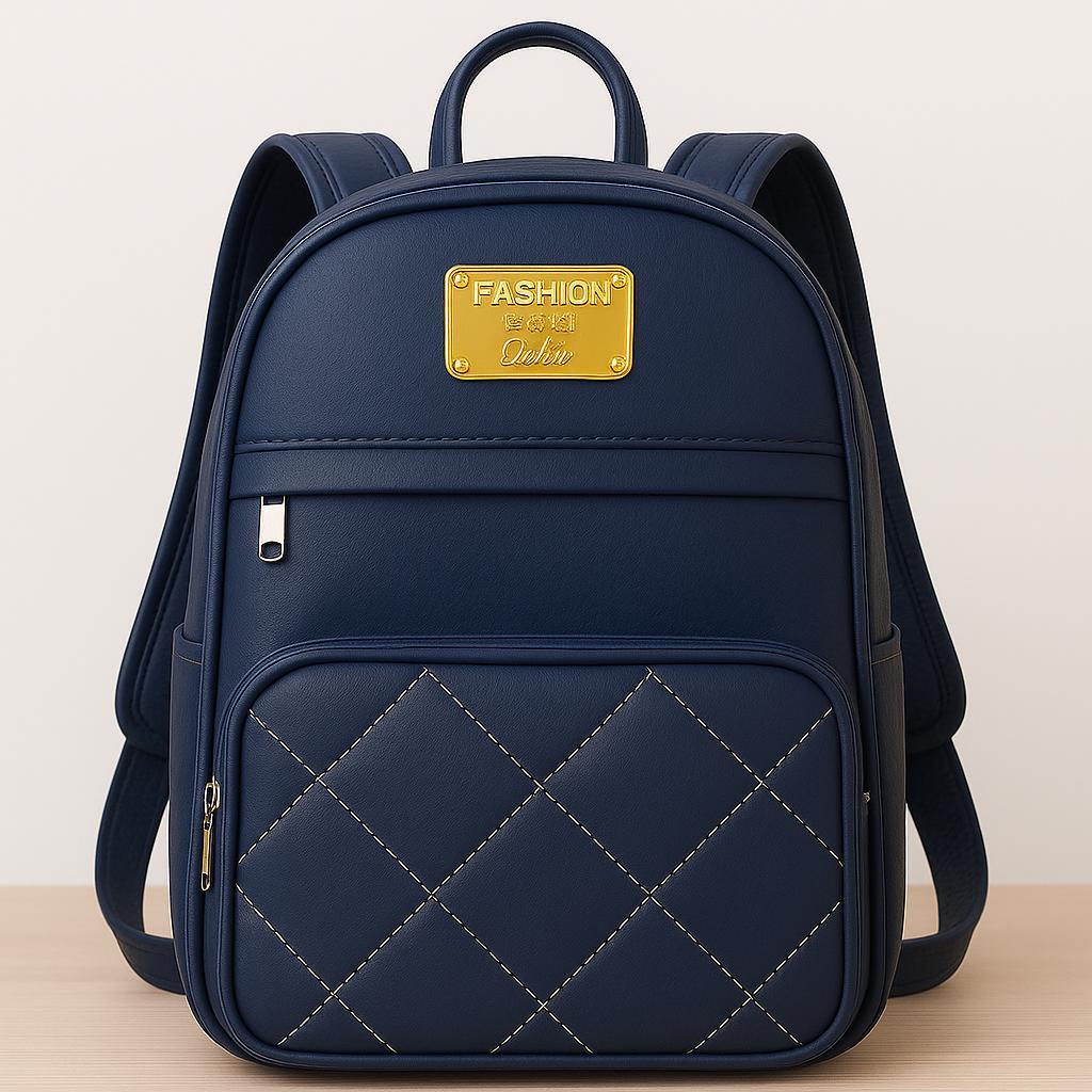 Mochila Feminina Média Preta LINDA Moderna Casual Couro Sintético Casual Trabalho Passeio Barata