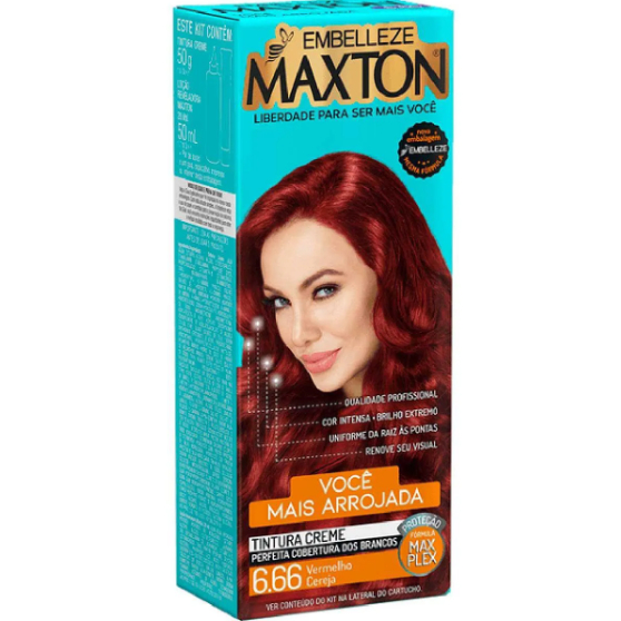 Tinta de Cabelo Maxton Você Mais Arrojada - 6.66 Vermelho Cereja