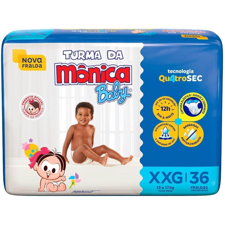 FRALDA TURMA MONICA BABY MEGA XXG 36UN