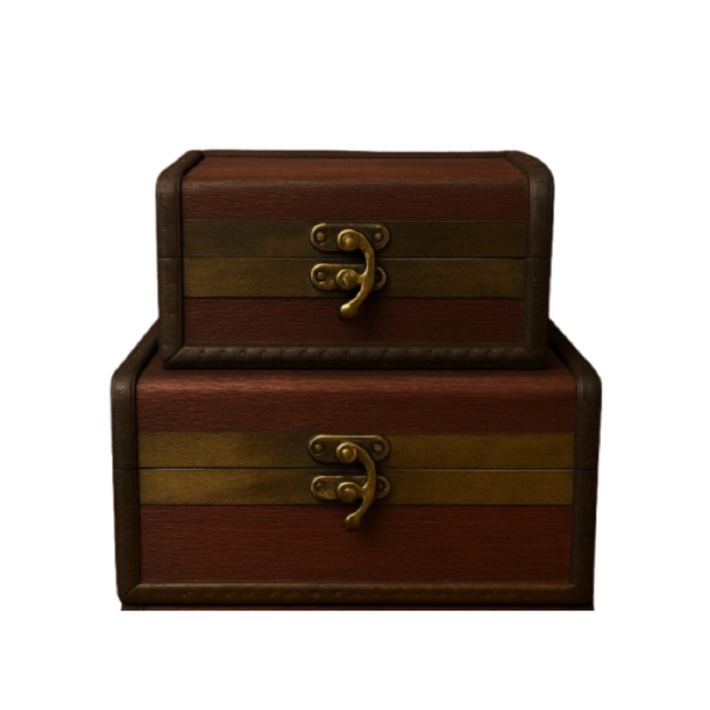 Kit 2 Baús Porta Treco Clássico Guarda Joias Acessórios Organizador Em Madeira Decorativo Elegante