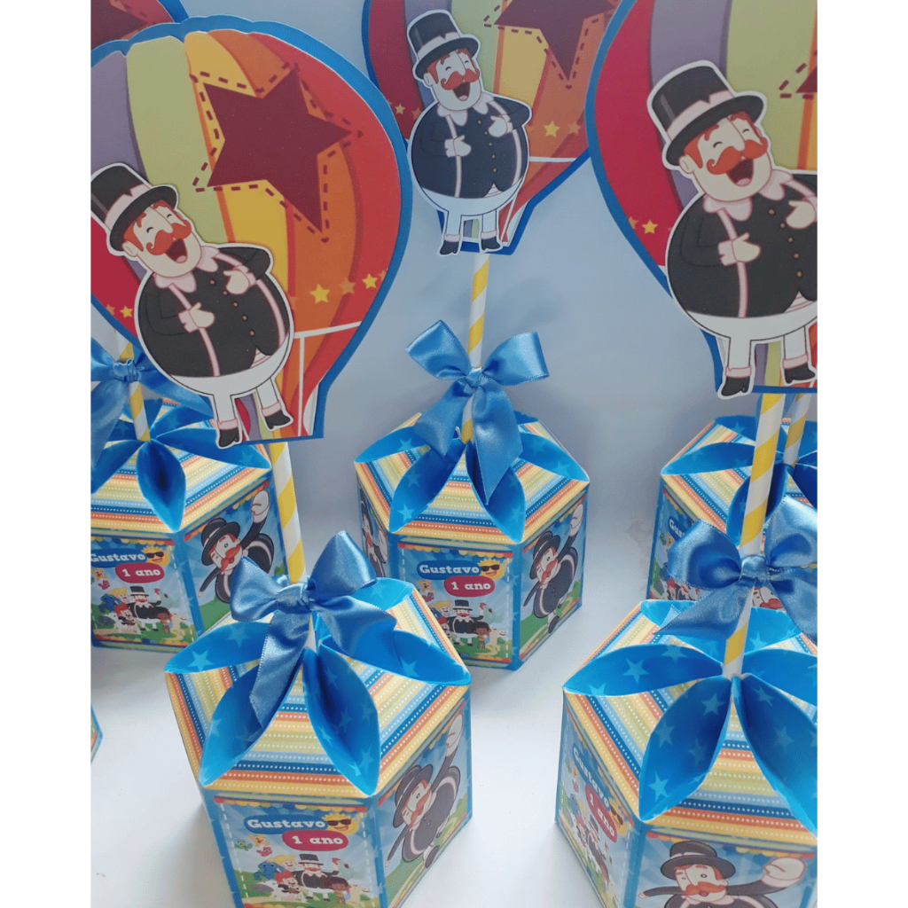 Kit de Centro de mesa Mundo Bita | Arranjo Enfeite | Cachepô | Lembrancinha | Personalizados
