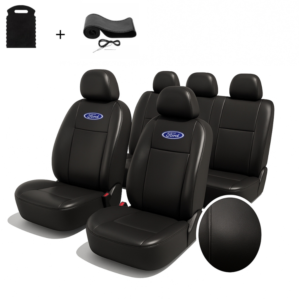 Jogo Capas Banco Automotivo Carro Ford Couro Impermeável Fiesta Ecosport Escort Ka Focus Ranger