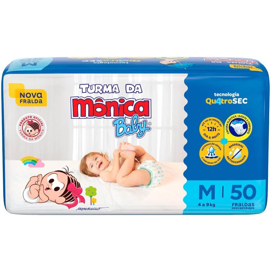 FRALDA TURMA DA MONICA BABY MEGA M 50UN
