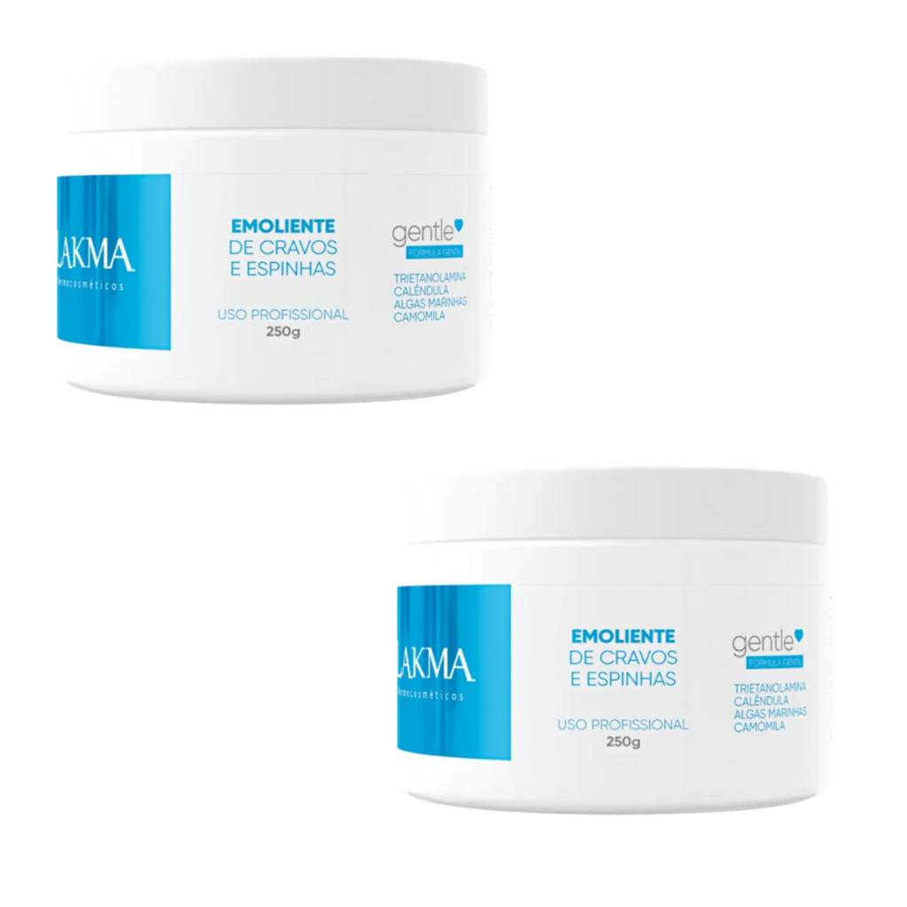 Kit 2 Cremes Emolientes De Cravos Lakma 250g – Limpeza e Extração de Cravos