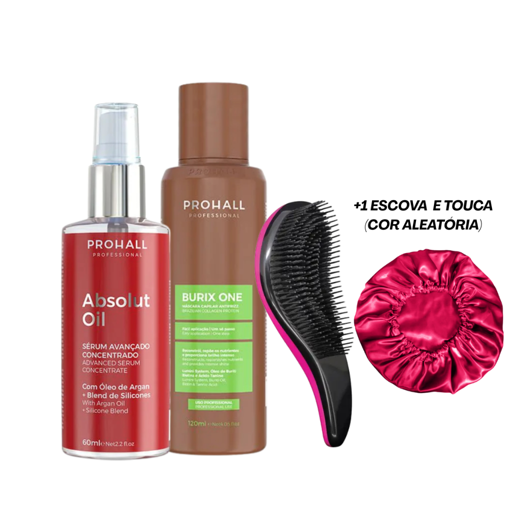 Progressiva SemFormoI Burix One Prohall 120ml + Sérum AbsoIut Oil 60ml + Escova/Touca