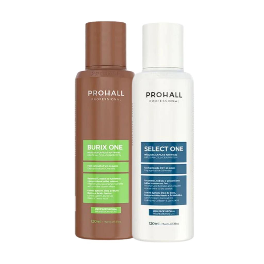 Kit Reestruturação Molecular Tanino Orgânica Burix One Prohall 120ml + Select One 120ml