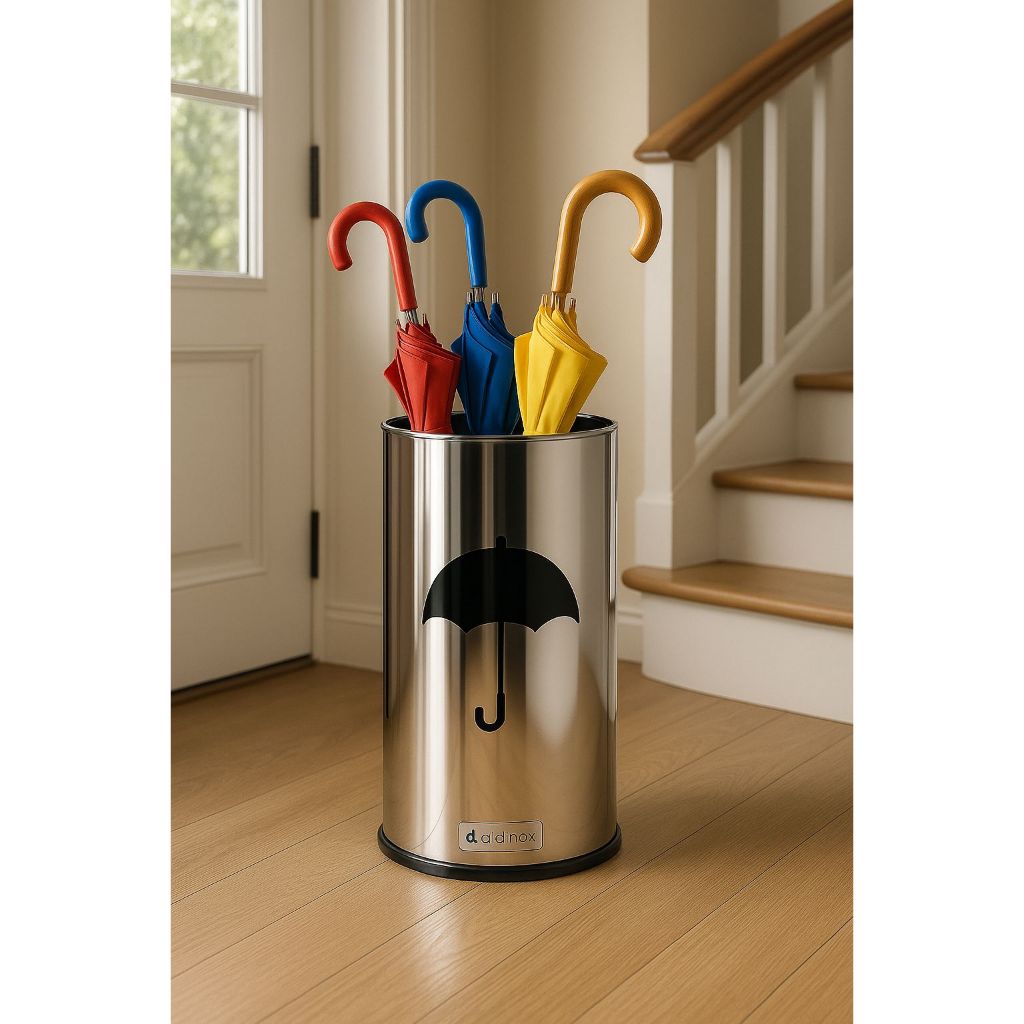 Suporte Porta Guarda Chuva Cesto Redondo Em Aço Inox 45cm de Altura 14 Litros Decorativo em Oferta na Shopee