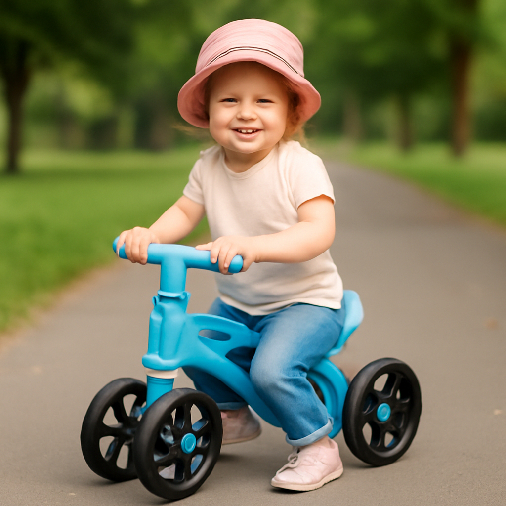 Bicicleta Sem Pedal 4 Rodas Infantil 12 Meses Equilíbrio Segurança Diversão Estimulo Educativo