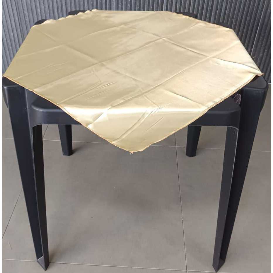 Detalhes do 05 Toalhas de Cetim Dourado Cobre Mancha 0,70 x 0 ,70 cm para Mesa de Festas Buffet Casamento Igreja