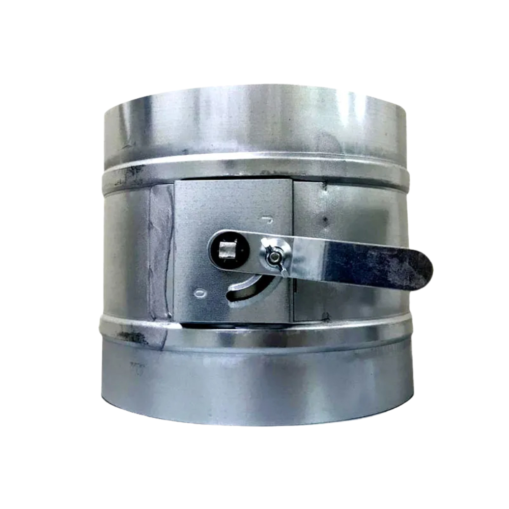 Damper Borboleta Regulador de Vazão de Ar Manual 200mm de Chapa de Aço Galvanizada