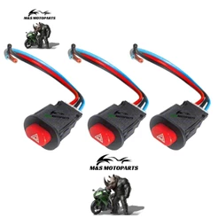 Kit 3 Unidades Botão do Pisca Alerta Universal - Interruptor Moto Liga / Desliga