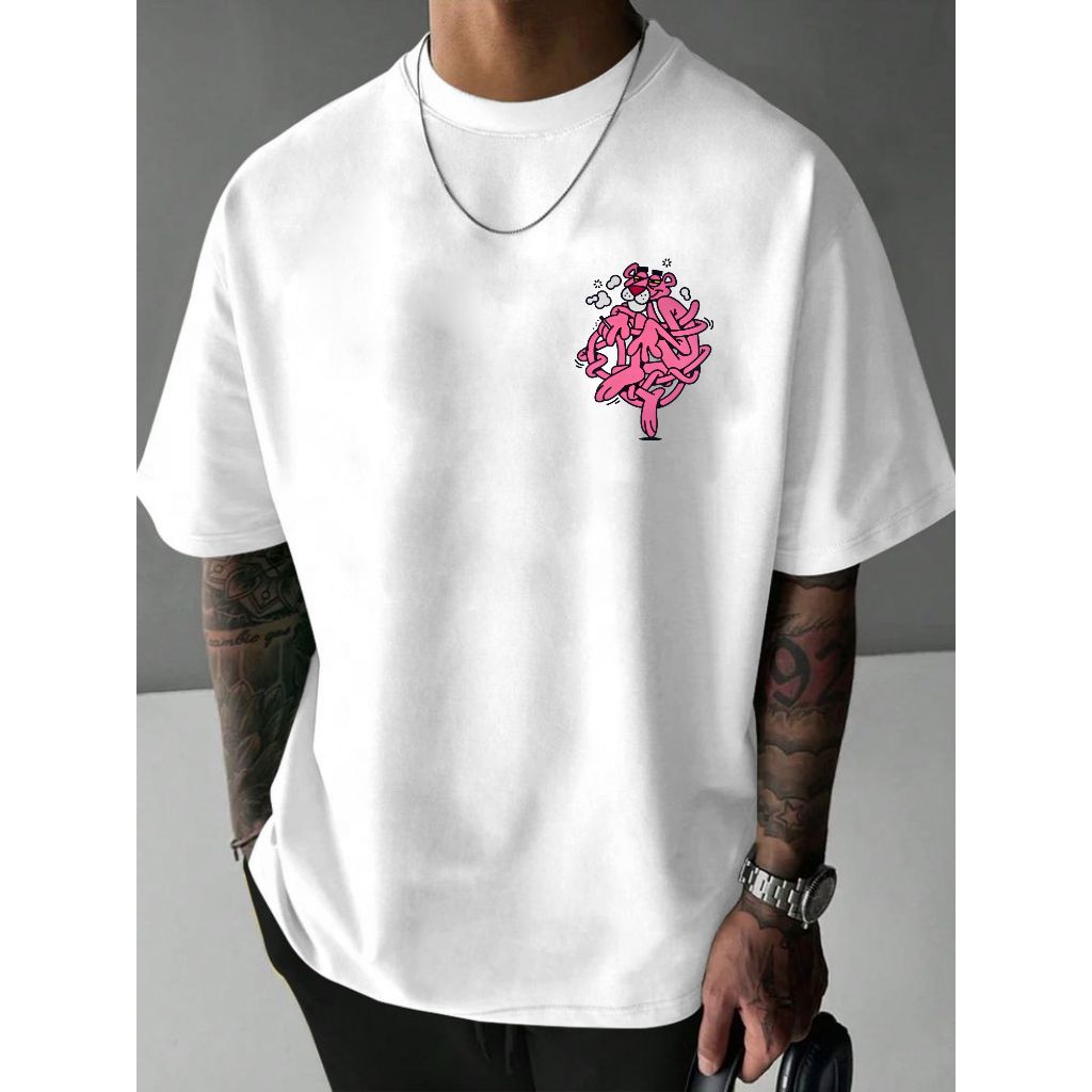 Camisa camiseta t shirt 100% algodão casual streetwear masculina estilosa estampada pantera smoking