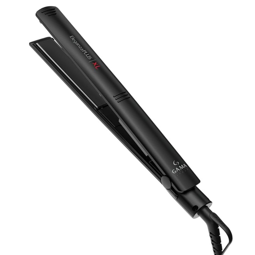 Prancha Chapinha Alisadora de Cabelo Gama Italy Eleganza Plus XL Preta Bivolt Anti-Frizz Nano Silver