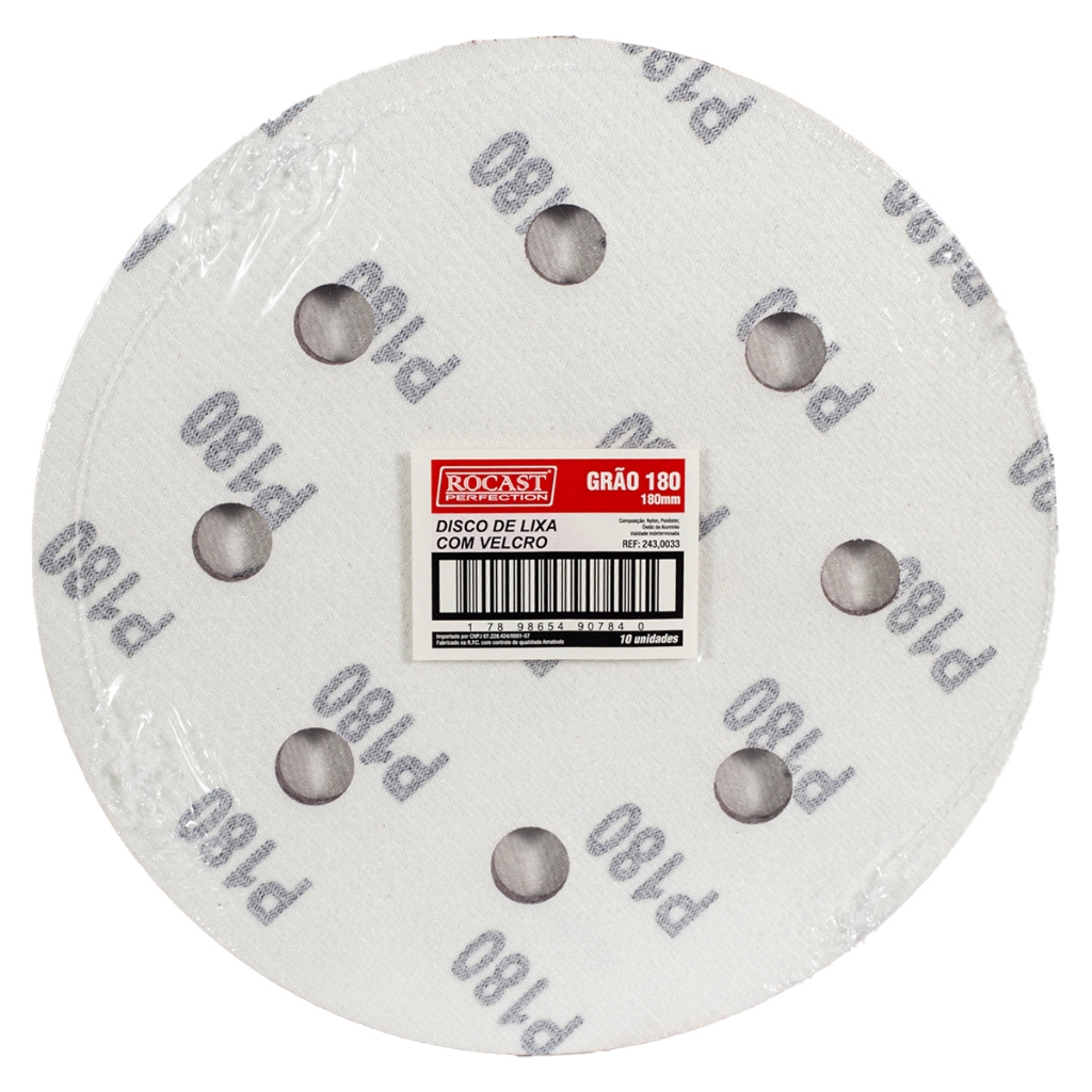 Kit Disco de Lixa Com Velcro 7'' GR. 180 Com 10 Unidades (243,0033) - Rocast em Oferta na Shopee