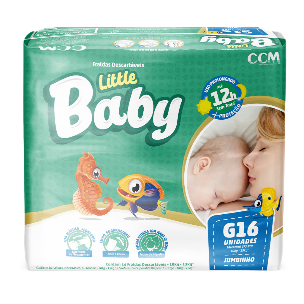 Fralda Little Baby Jumbinho G com 16 Unidades em Oferta na Shopee