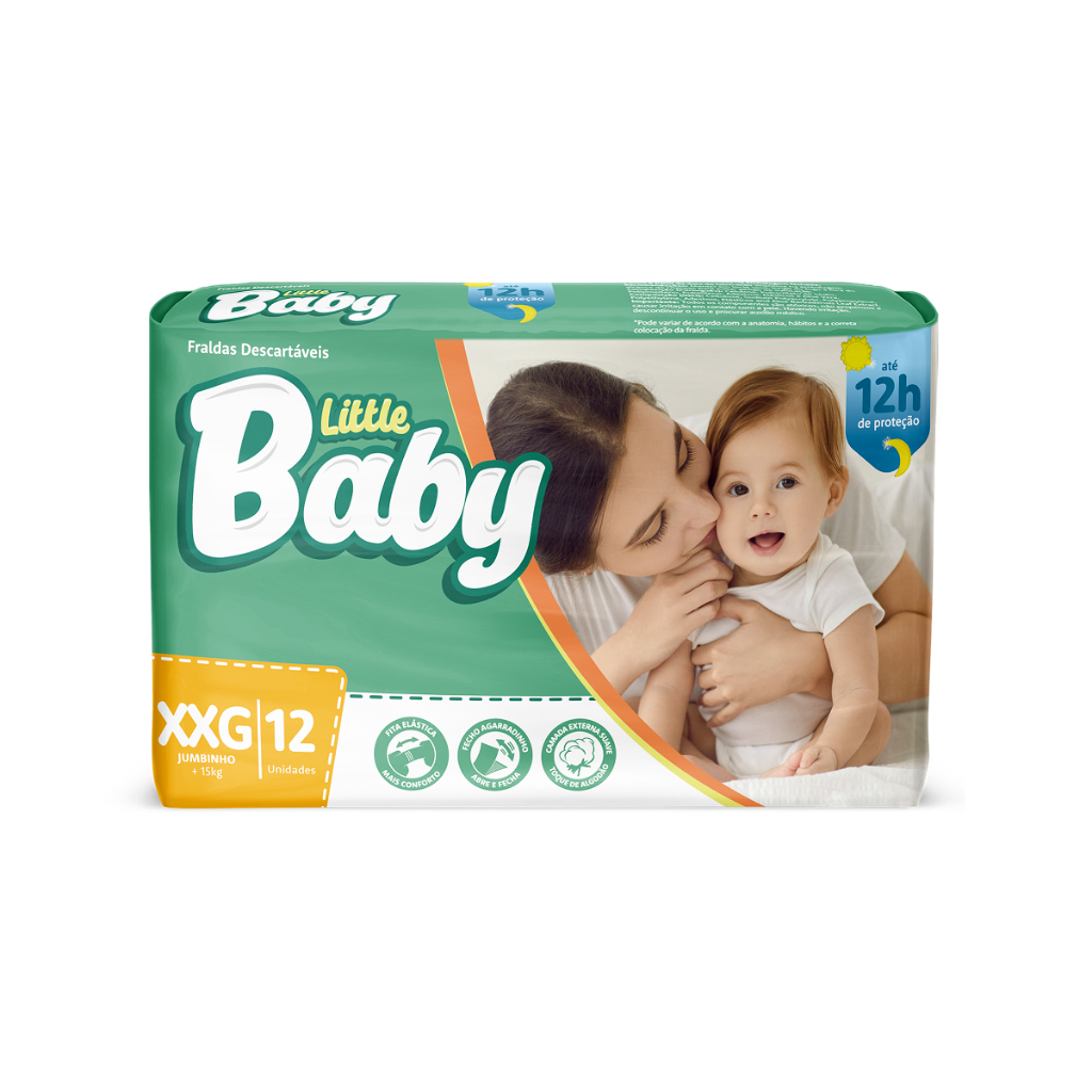 Fralda Little Baby Jumbinho XXG Com 12 Unidades em Oferta na Shopee