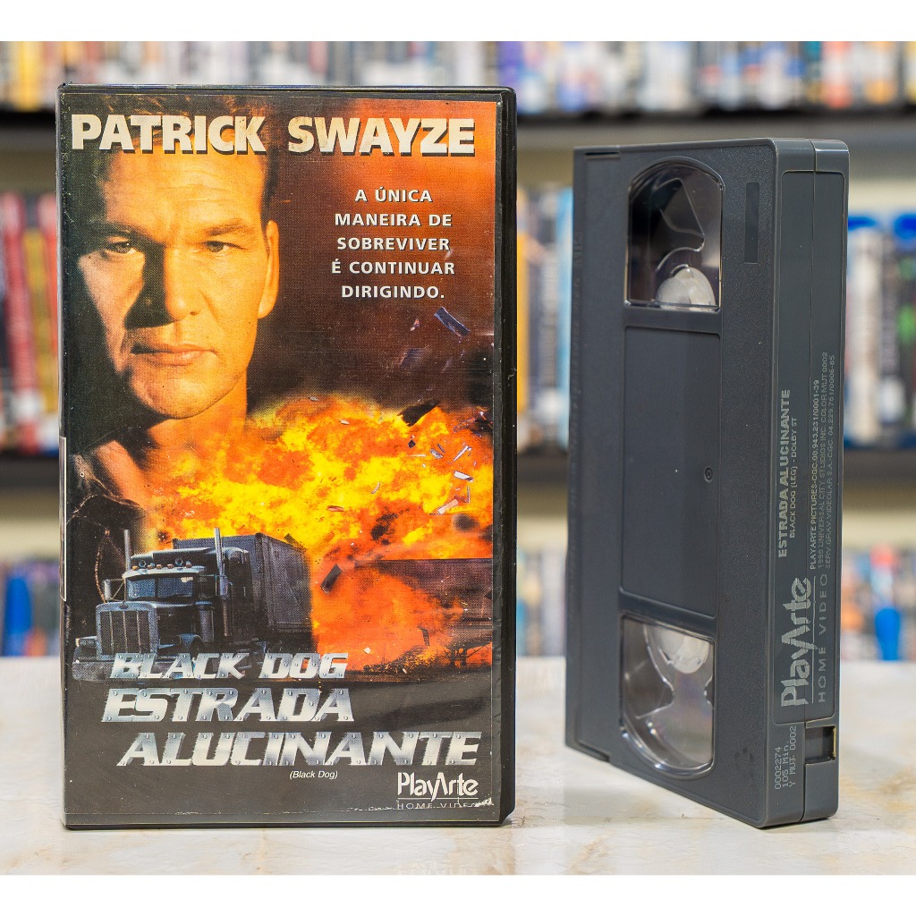 VHS BLACK DOG - Estrada Alucinante - LEGENDADO - Patrick Swayze - Original - Fita de Vídeo Filme - Ação