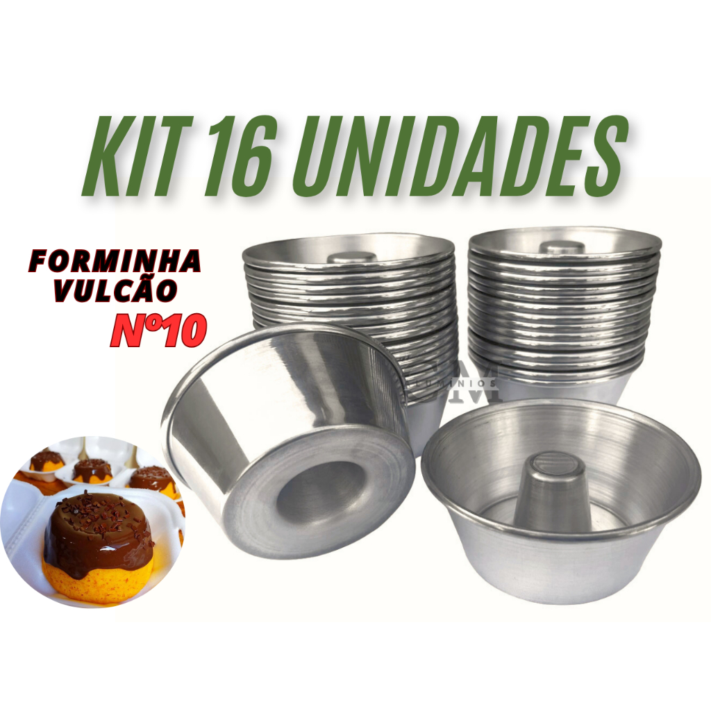 Kit 16 Formas Nº10 Mini Bolo Individual Mini Pudim Padaria Alumínio Resistente Formável Oferta em Oferta na Shopee