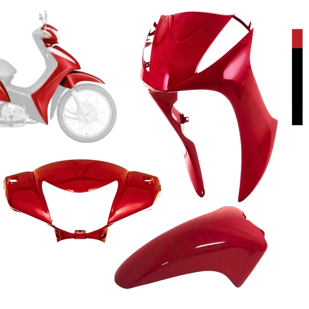 Kit Carenagem Plastico Completo Biz 110 125 ks Es Biz 125 2011 a 2014 Biz110 2016 Frontal+Carenanagem do Farol+ Paralama