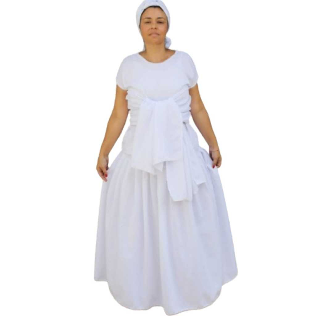 Roupa de Umbanda Saia  + Pano da Costa Roupa de Ração Feminina