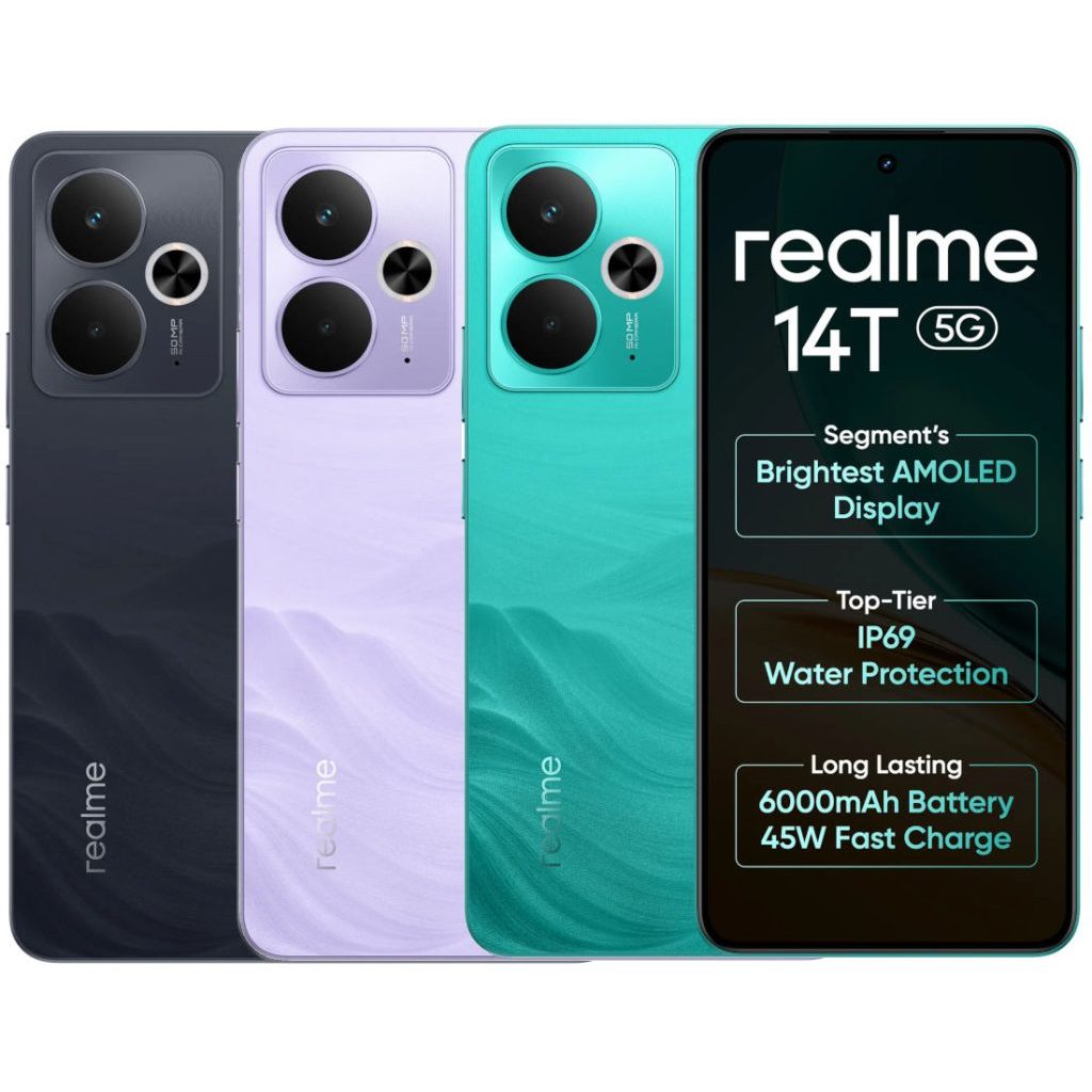 Smartphone Realme 14T 5G 8GB RAM 256GB Versão Global Original À Prova D'Água IP69 Dual Sim
