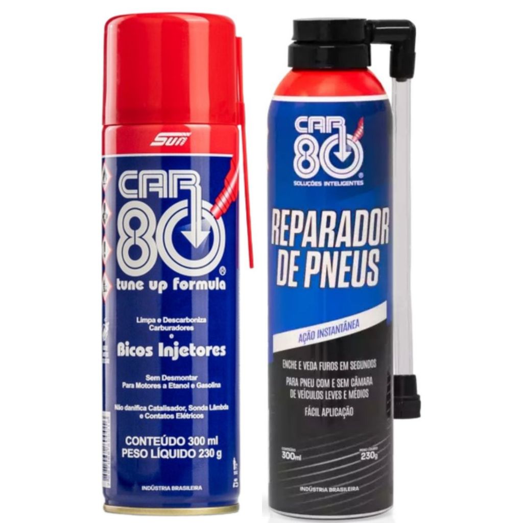 Kit Spray Descarbonizante E Reparador De Pneu Car80