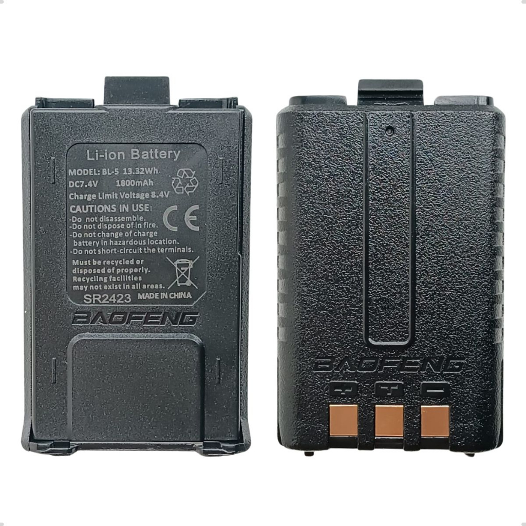 KIT COM 2 Bateria Original Para Baofeng Uv-5r E Uv-5ra 1800mah
