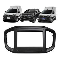 Moldura 9 Polegadas Strada 2021 Fiorino Peugeot Partner Rapid 2022 Preto Fosco Fiamon