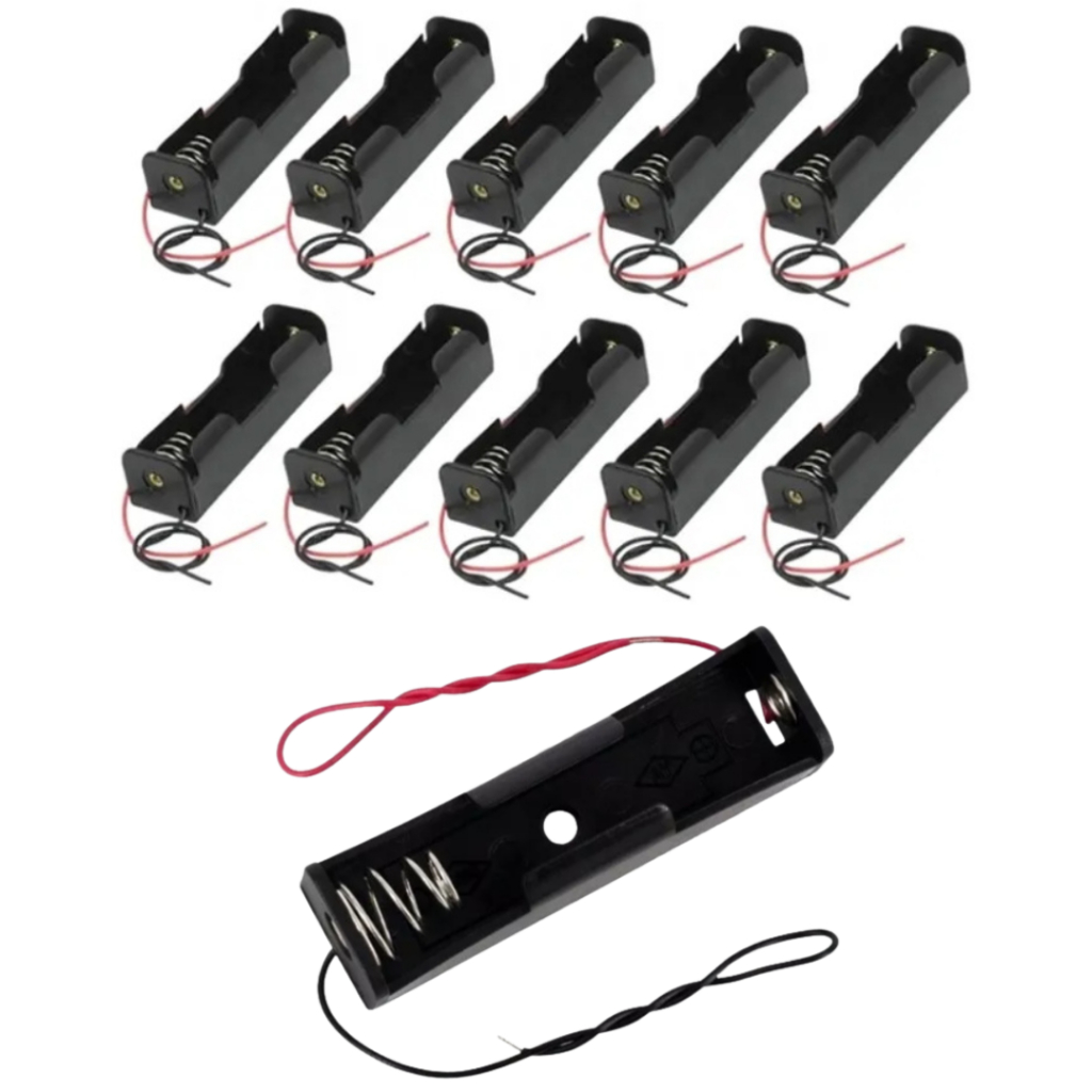 Case Suporte para Bateria 18650 3,7V 60,100 unid Acessório Perfeito para Proteção e Conectividade em Projetos de Energia