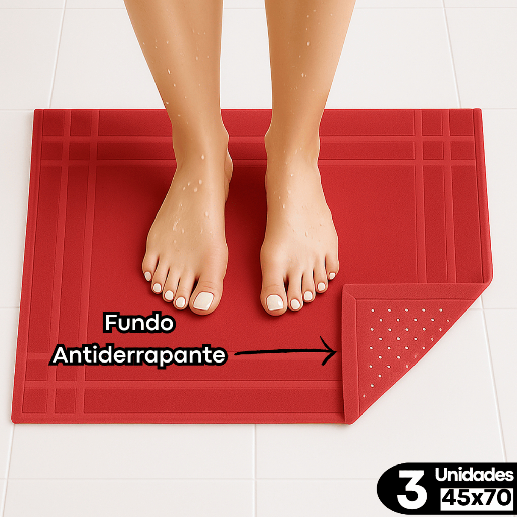 Kit 3 Toalhas de Piso Luxo antiderrapante Tapete p/ Banheiro