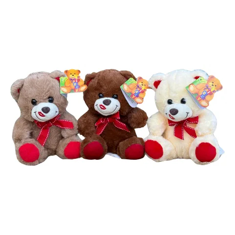 Urso de Pelucia 22cm Ursinho bicho bichinho de pelúcia com laço e beijo presente decoração