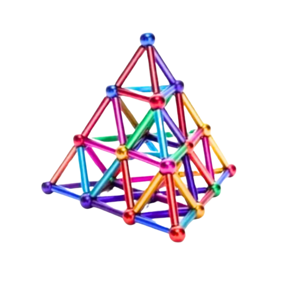 Pirâmide Neocube Imã Magnética Bolinhas Coloridas Neodímio Esferas Com Latinha