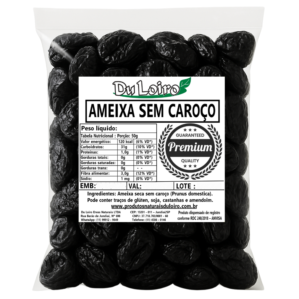 Ameixa Sem Caroço 500Grs – Saborosa e Natural em Oferta na Shopee