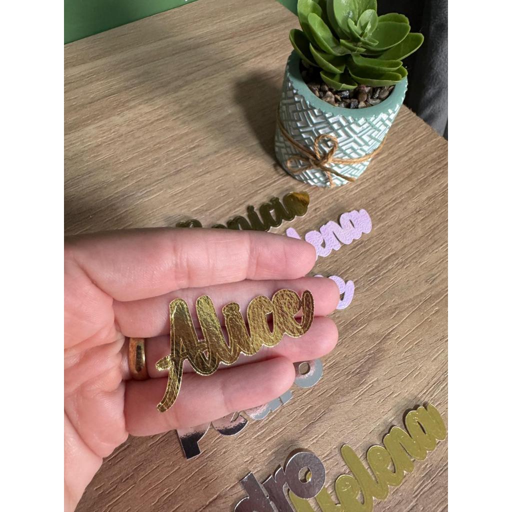 Kit Apliques Personalizado Nome Dourado | Nome em Lamicote | Nome Dourado | Nome em Aplique para Lembrancinha