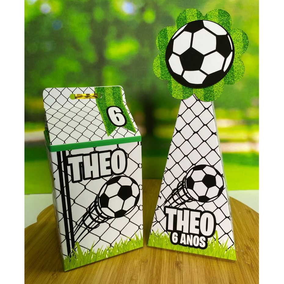 Kit Festa Personalizados - Tema Futebol - Pegue e Monte - Lembrancinhas Caixinhas para festa - 10 unidades