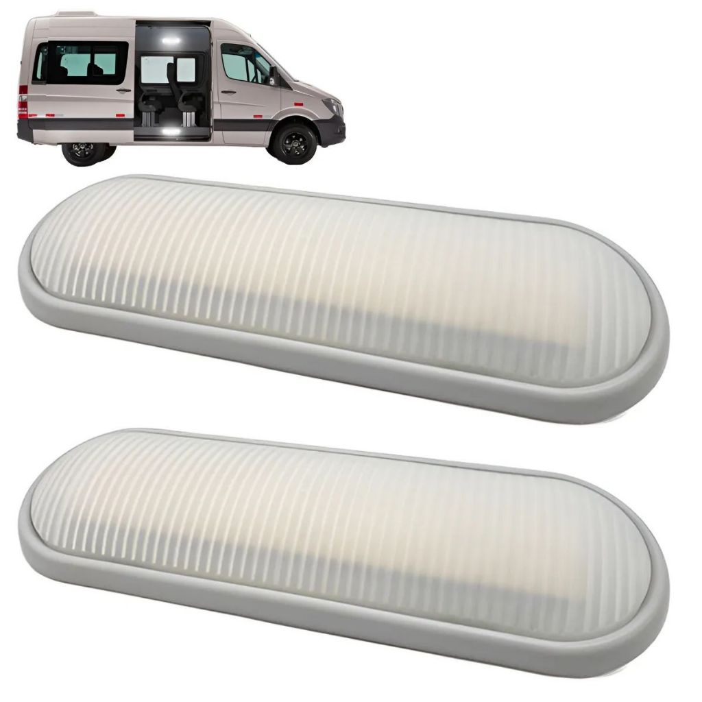 KIT 2 Luminaria Universal Van Escolar Trailer Motorhome Led 12vts em Oferta na Shopee