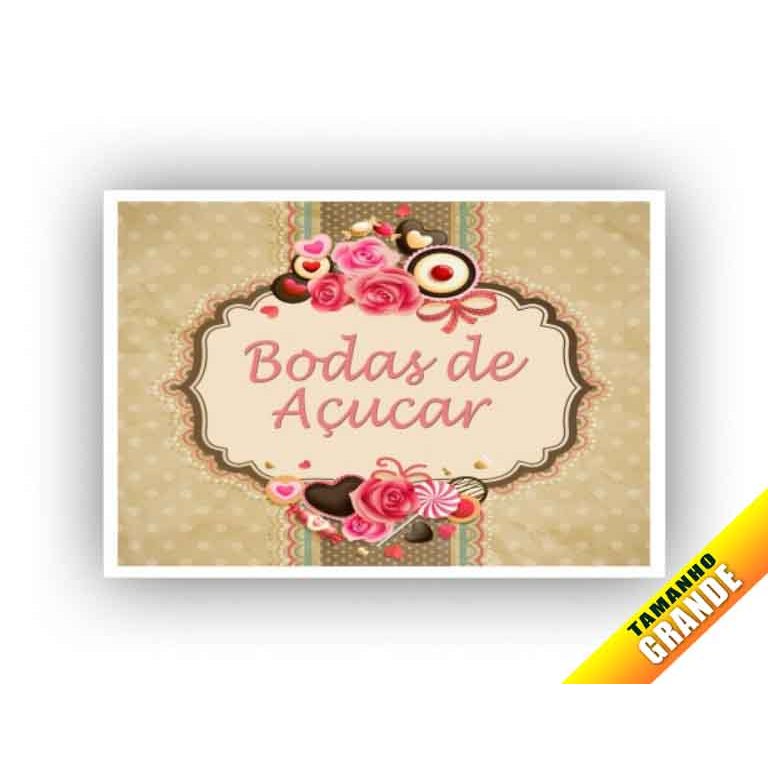 Bodas de Açucar para bolo Grande 30x40cm de 7kg papel arroz