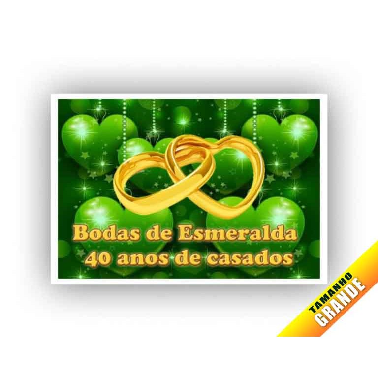 Papel arroz Bodas de Esmeraldas para Bolo Grande 30x40cm de 7kg