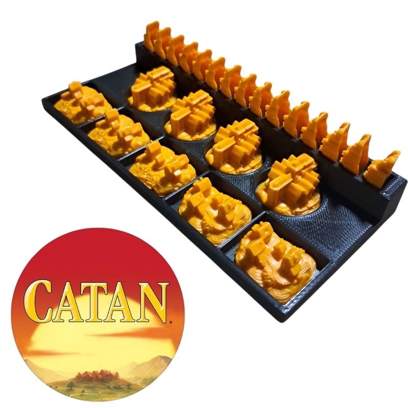 Catan - 4 Suportes/Organizadores Para Peças Do Jogo Base