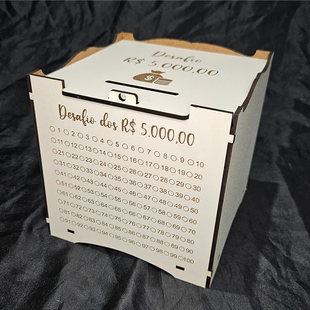 Caixa Cofre Desafio de Metas - MDF - Metas- Poupança - Cofrinho Caixa Cofre Desafio de Metas - MDF - Metas- Poupança - Cofrinho