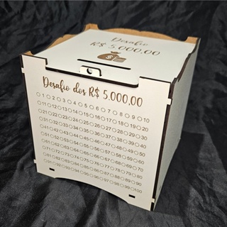 Caixa Cofre Desafio de Metas - MDF - Metas- Poupança - Cofrinho em Oferta na Shopee