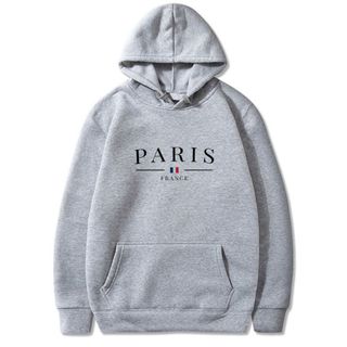 Moletom Masculino Moletom Canguru Blusa de Frio Unissex Moletom Estampado Paris France Moletom Unissex Streetwear Top