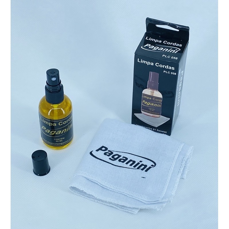 Limpa cordas Paganini limpador + flanela para todos os tipos de instrumentos musicais de corda PLC058