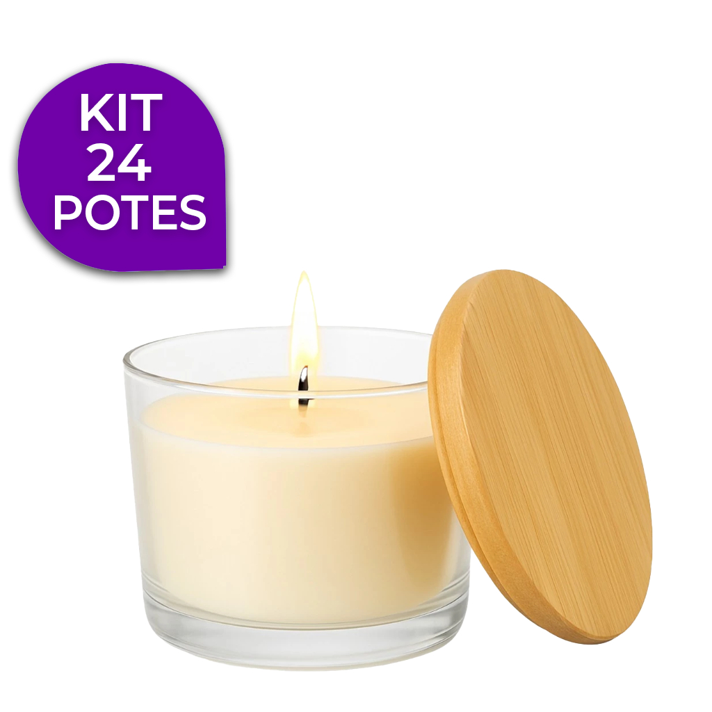 Kit Potes de Vidros 150ml para Vela Artesanal Tampa Madeira Nadir Figueiredo Lembrancinha em Oferta na Shopee