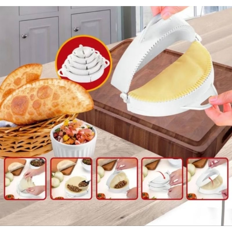 Kit 5 Moldes para Salgados – Faça Pastel, Risole e Empadas	Versatilidade Promoção.