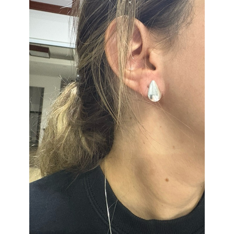 Brinco De Prata Gota 17Mm chapinha em Prata 925 - brinco da moda