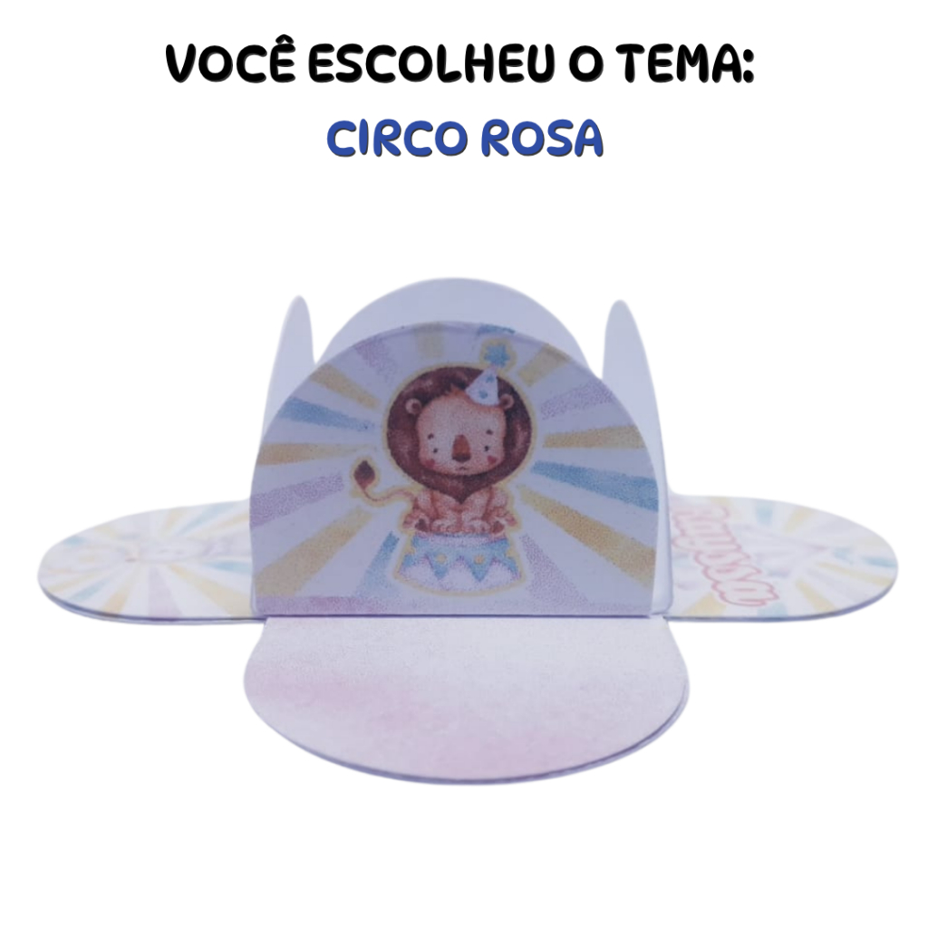 Forminhas personalizadas para doces – Tema Circo Rosa - Lembrancinha Festa Infantil